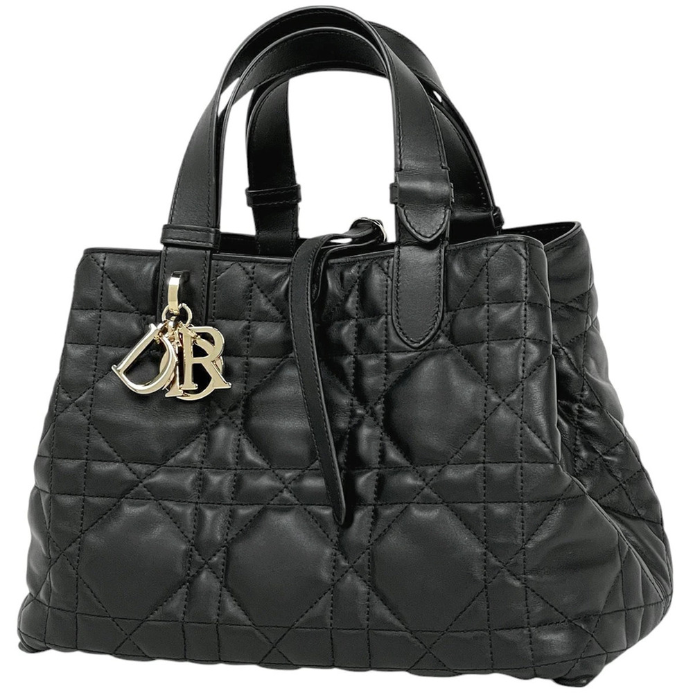 Christian Dior Toujours Bag Cannage Handbag Leather Black